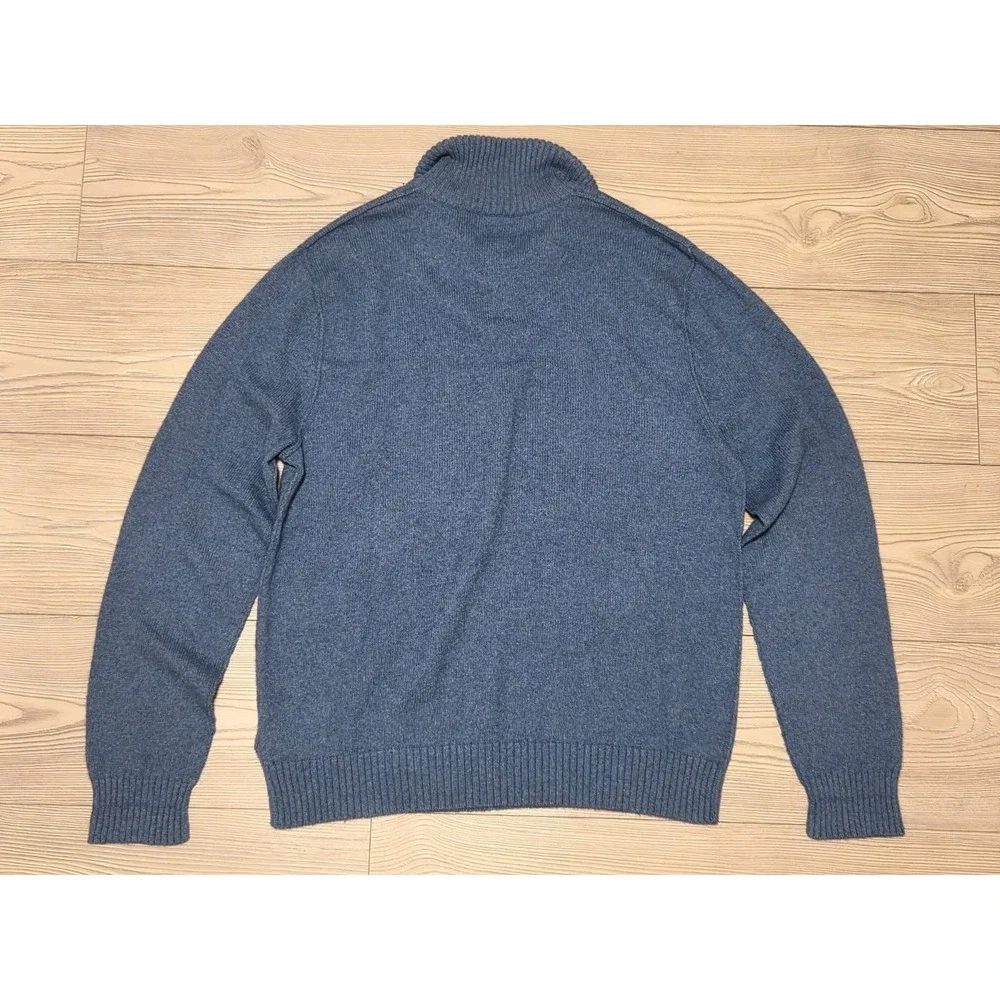 Banana Republic Sweater 1/4 Zip Cashmere Luxury Blend Angora Blue Mens Medium